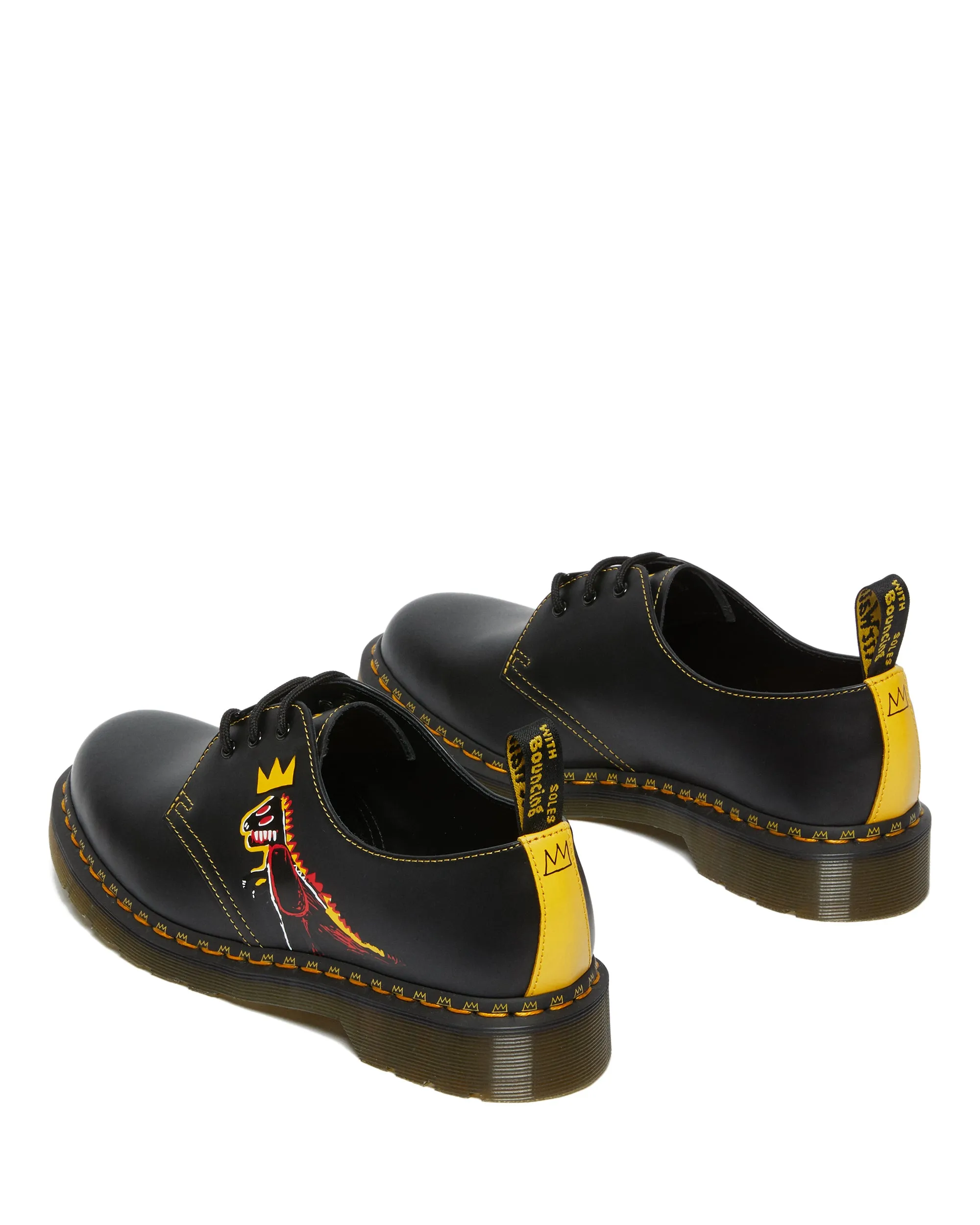 1461 Basquiat II Black DMS Yellow Pez Smooth Leather Oxford Shoes