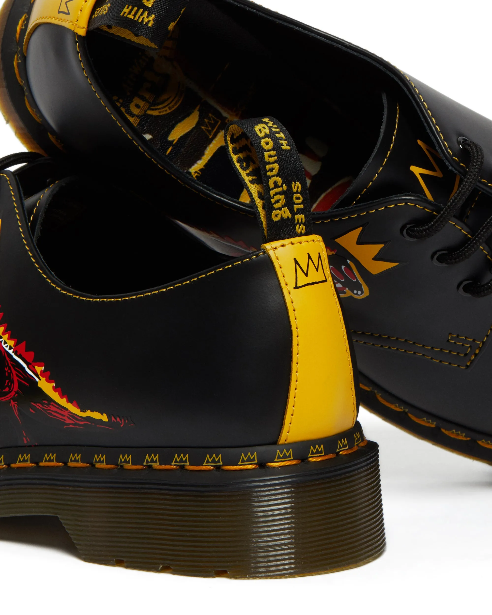 1461 Basquiat II Black DMS Yellow Pez Smooth Leather Oxford Shoes