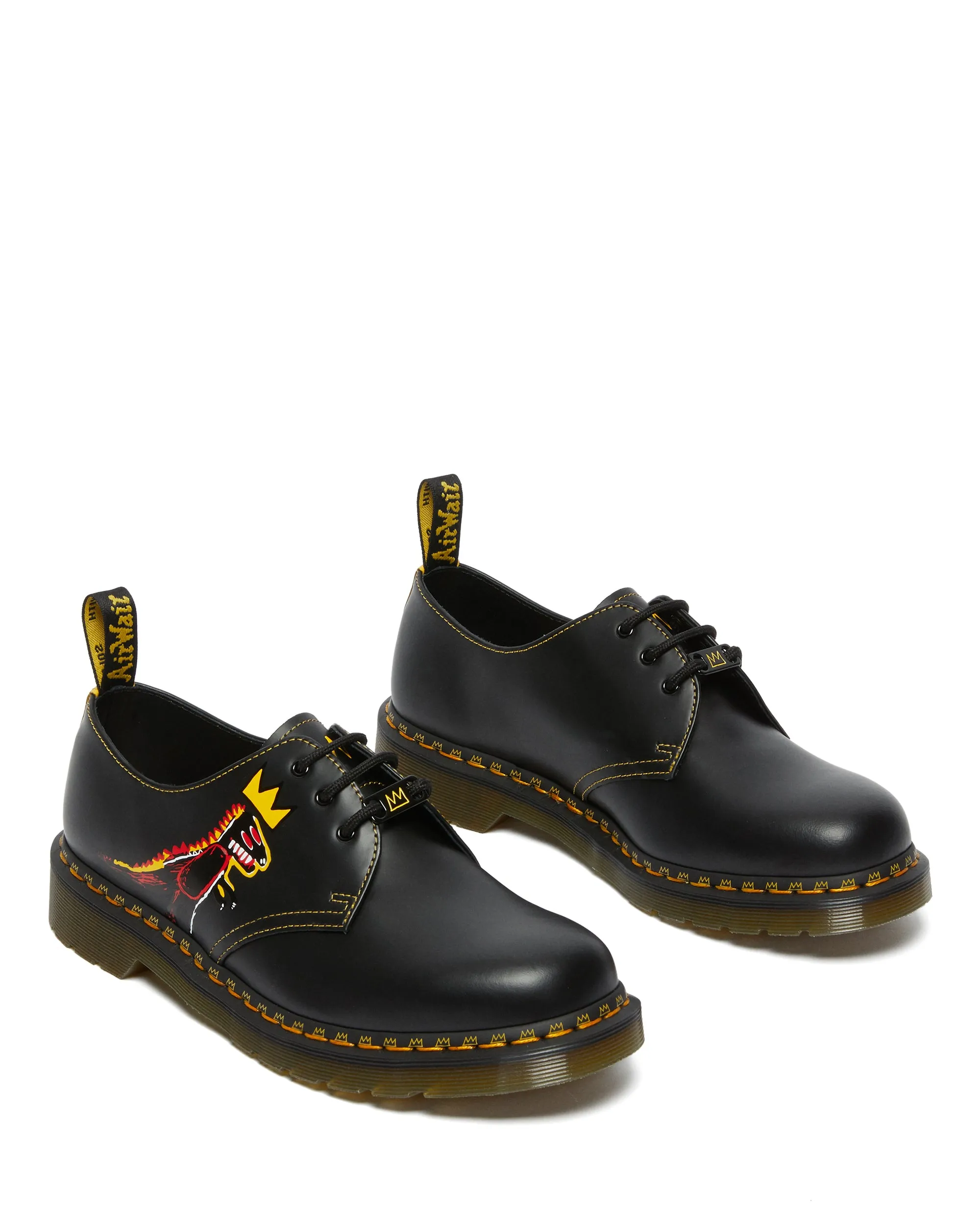 1461 Basquiat II Black DMS Yellow Pez Smooth Leather Oxford Shoes