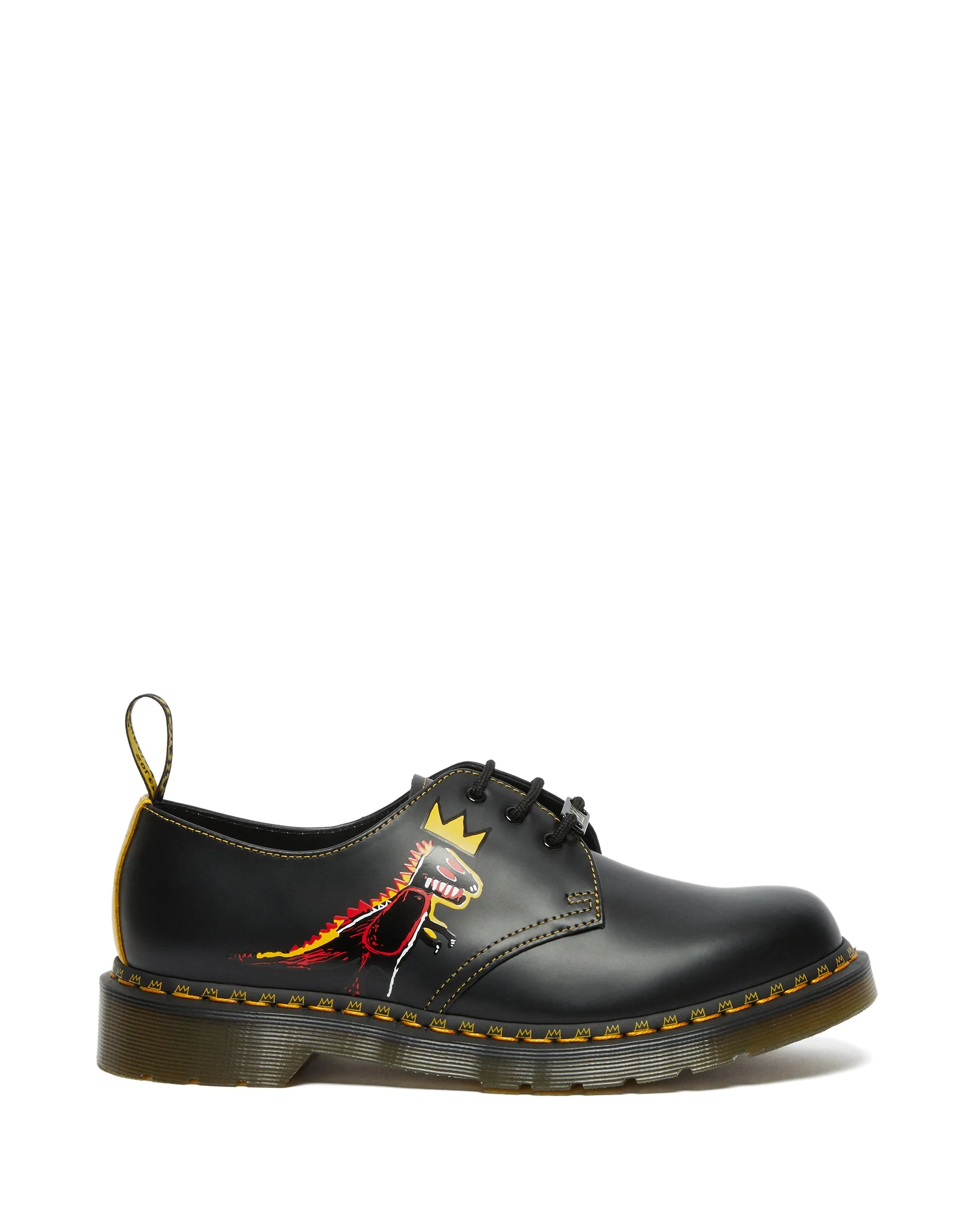 1461 Basquiat II Black DMS Yellow Pez Smooth Leather Oxford Shoes