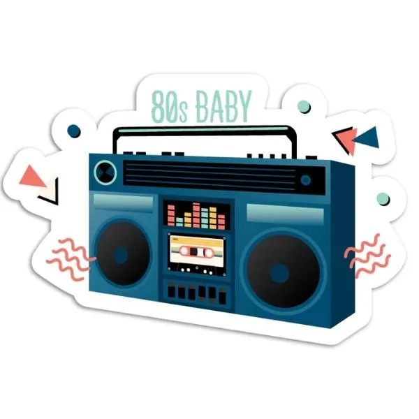 80's Baby Boom Box Vinyl Sticker