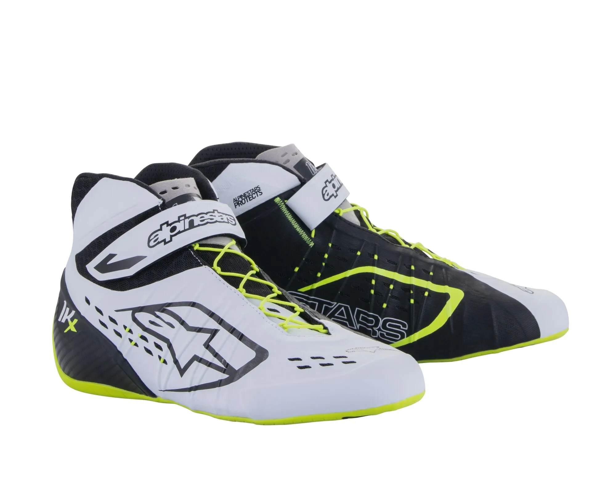 ALPINESTARS 2712123_125_8 Karting shoes TECH-1 KX V2, black/white/yellow fluo, Size 40,5