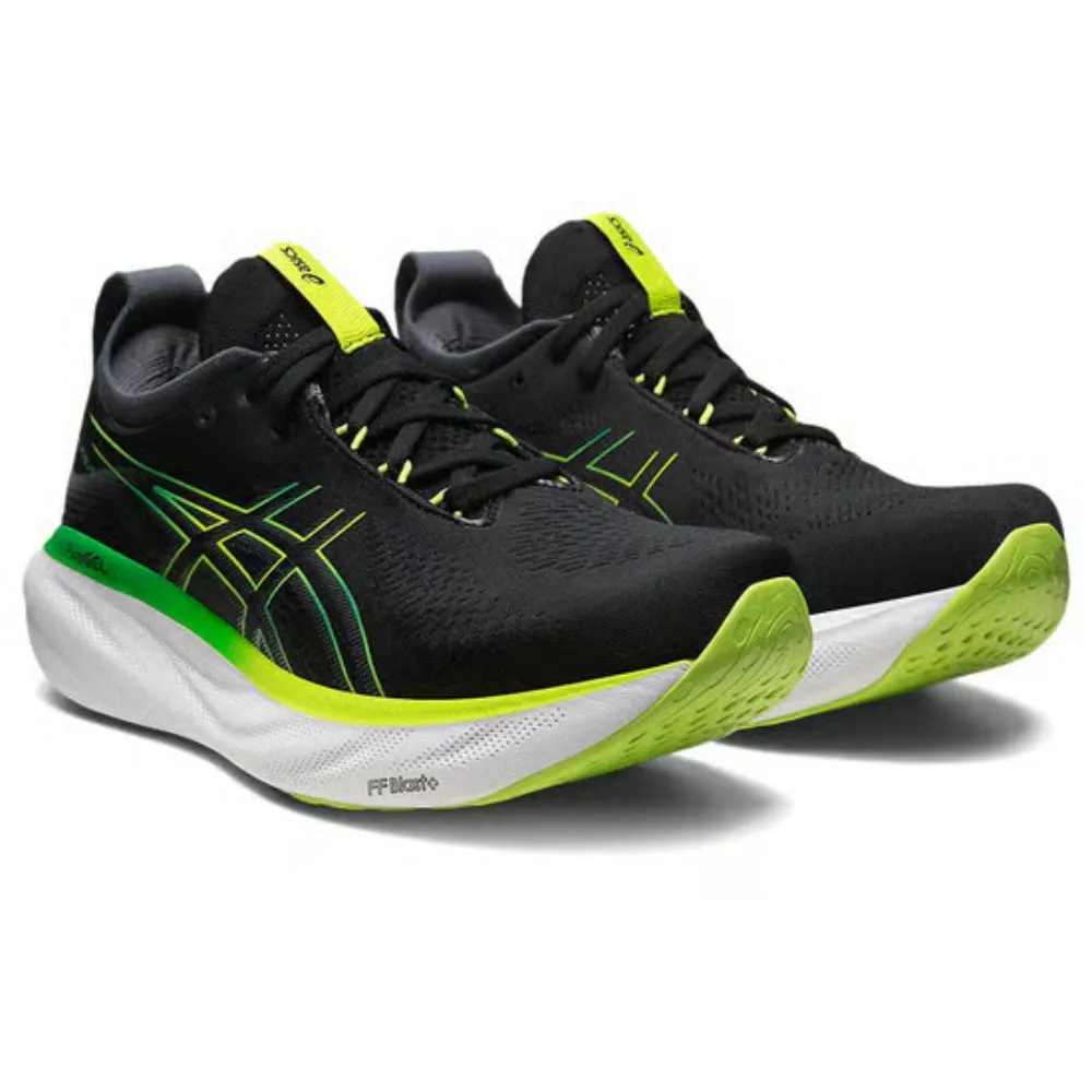 ASICS Men's Gel-Nimbus 25 Running Shoe (Black/Lime Zest)