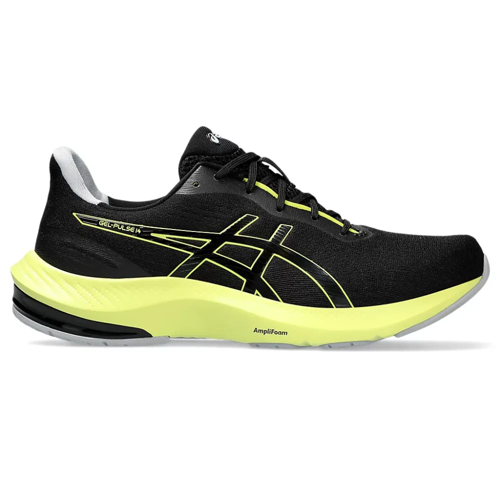 ASICS Mens Gel-Pulse 14 Running Shoe - Black with Glow Yellow Accents