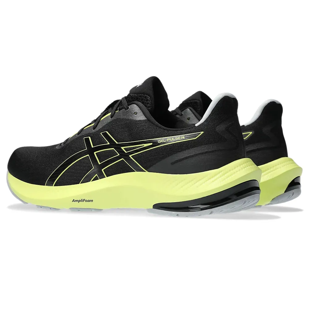 ASICS Mens Gel-Pulse 14 Running Shoe - Black with Glow Yellow Accents