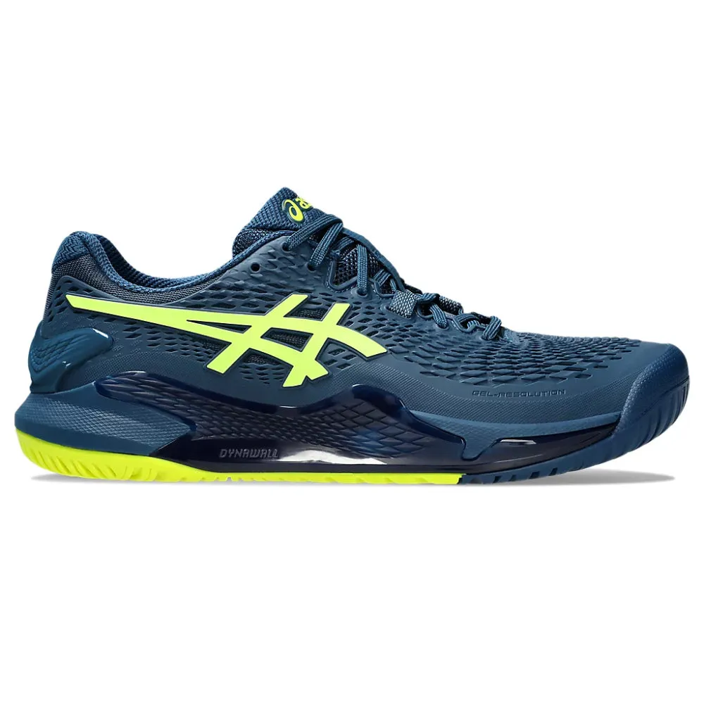 ASICS Men's Gel-Resolution 9 Tennis Shoe (Mako Blue/Safety Yellow)