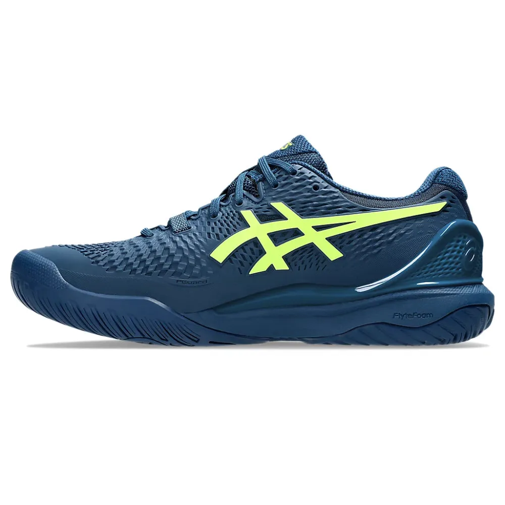 ASICS Men's Gel-Resolution 9 Tennis Shoe (Mako Blue/Safety Yellow)