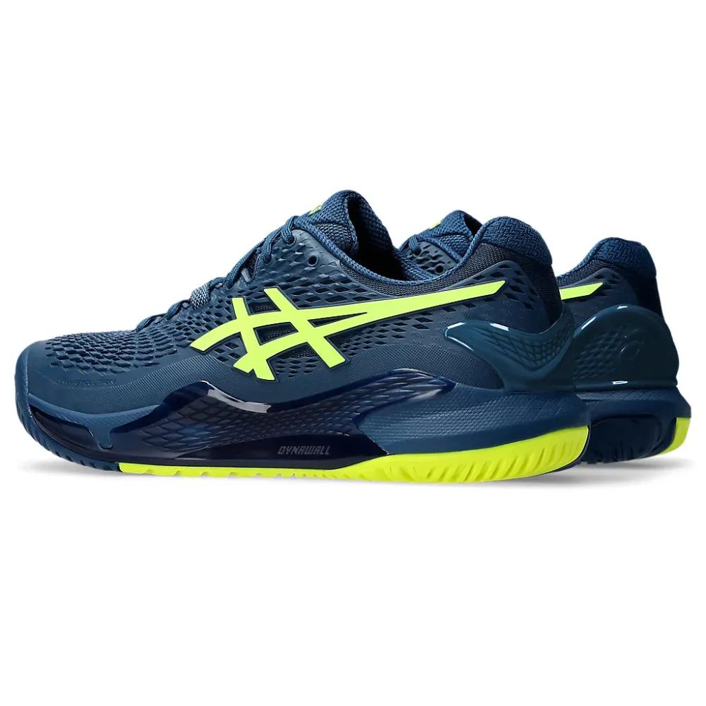 ASICS Men's Gel-Resolution 9 Tennis Shoe (Mako Blue/Safety Yellow)