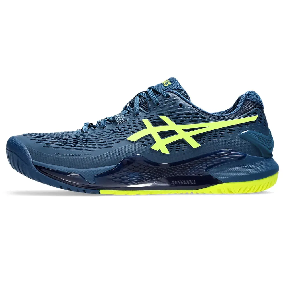 ASICS Men's Gel-Resolution 9 Tennis Shoe (Mako Blue/Safety Yellow)