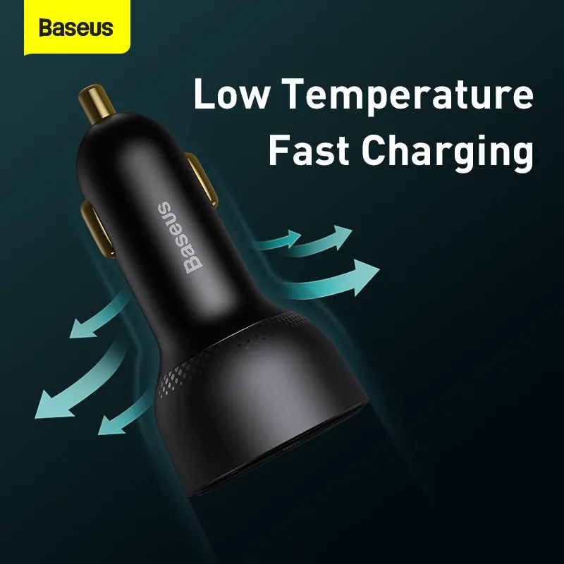 Baseus Supreme Digital Display PPS 100W Dual Quick Charger Car Charger   100W Cable (TZCCZX-01)