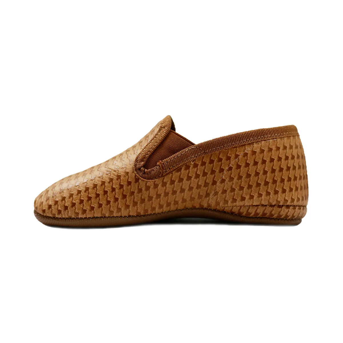 Brown Herringbone Loafers