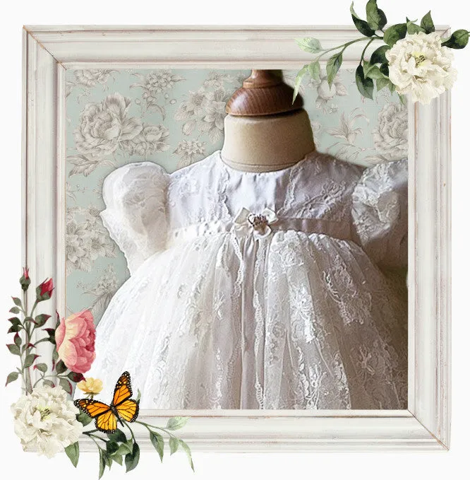 Christening Gown 'Amelie' Silk and Lace