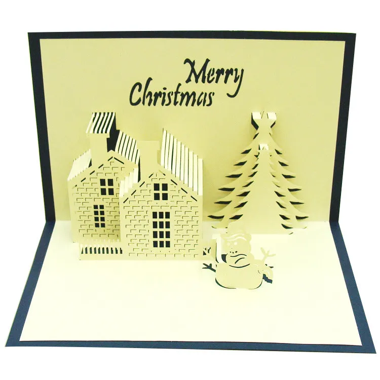 Christmas Castle Cartoon Workers Birthday Cards