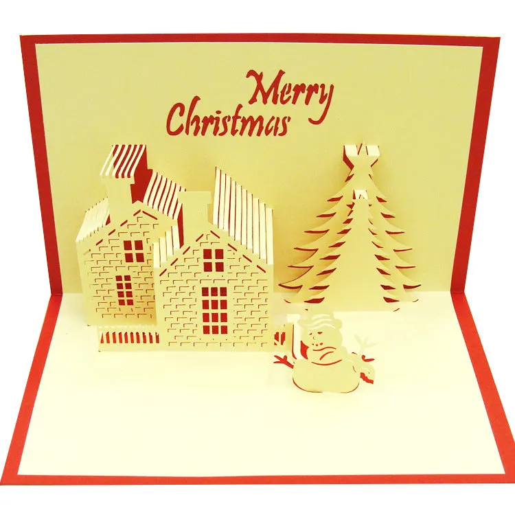 Christmas Castle Cartoon Workers Birthday Cards