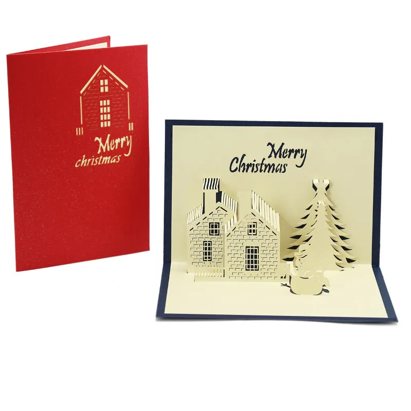 Christmas Castle Cartoon Workers Birthday Cards