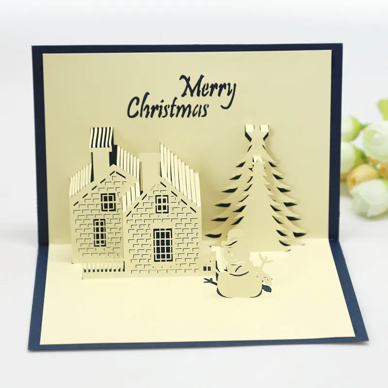 Christmas Castle Cartoon Workers Birthday Cards