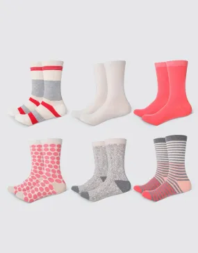 Crimson Breeze Crew Socks 6 Pack