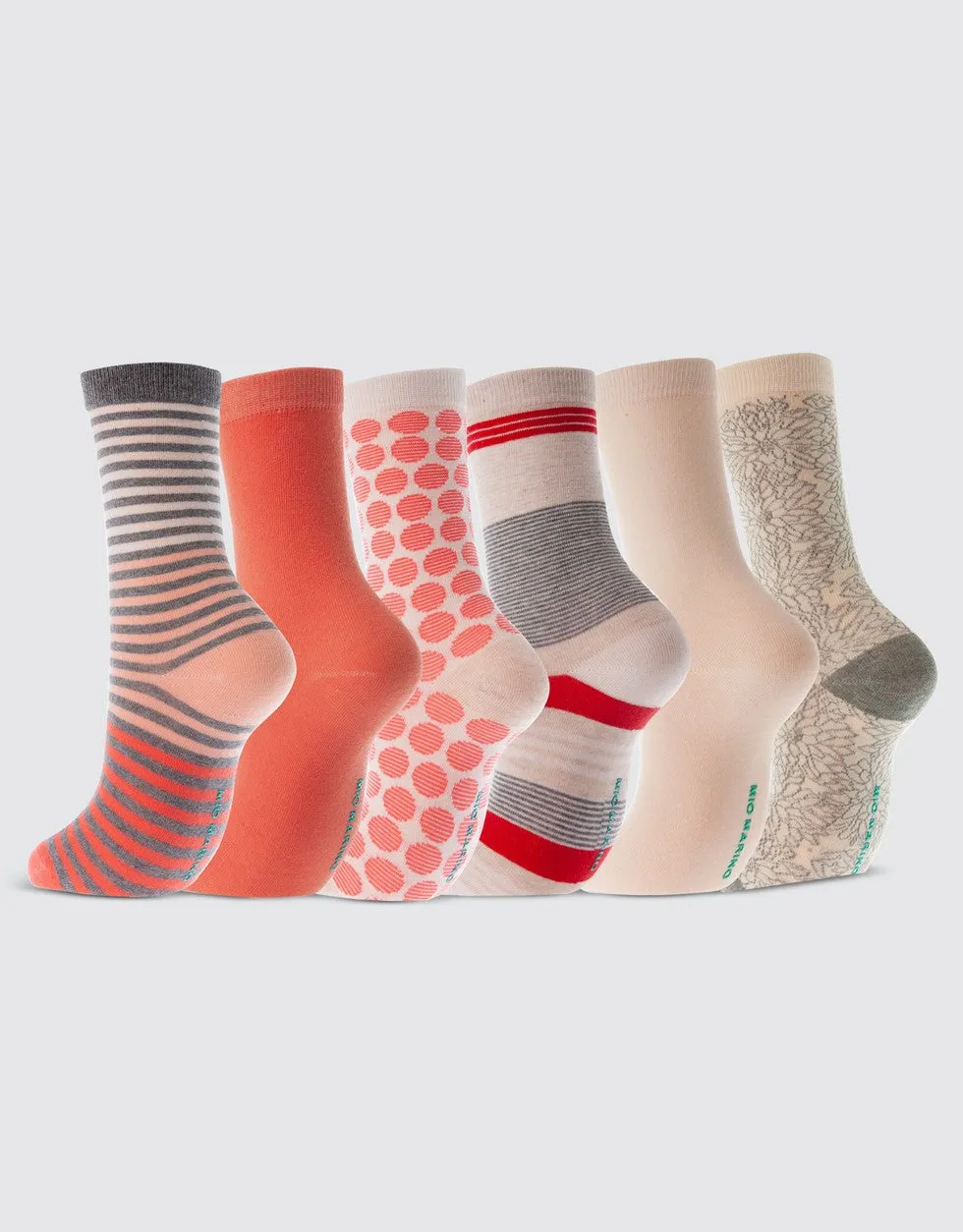 Crimson Breeze Crew Socks 6 Pack