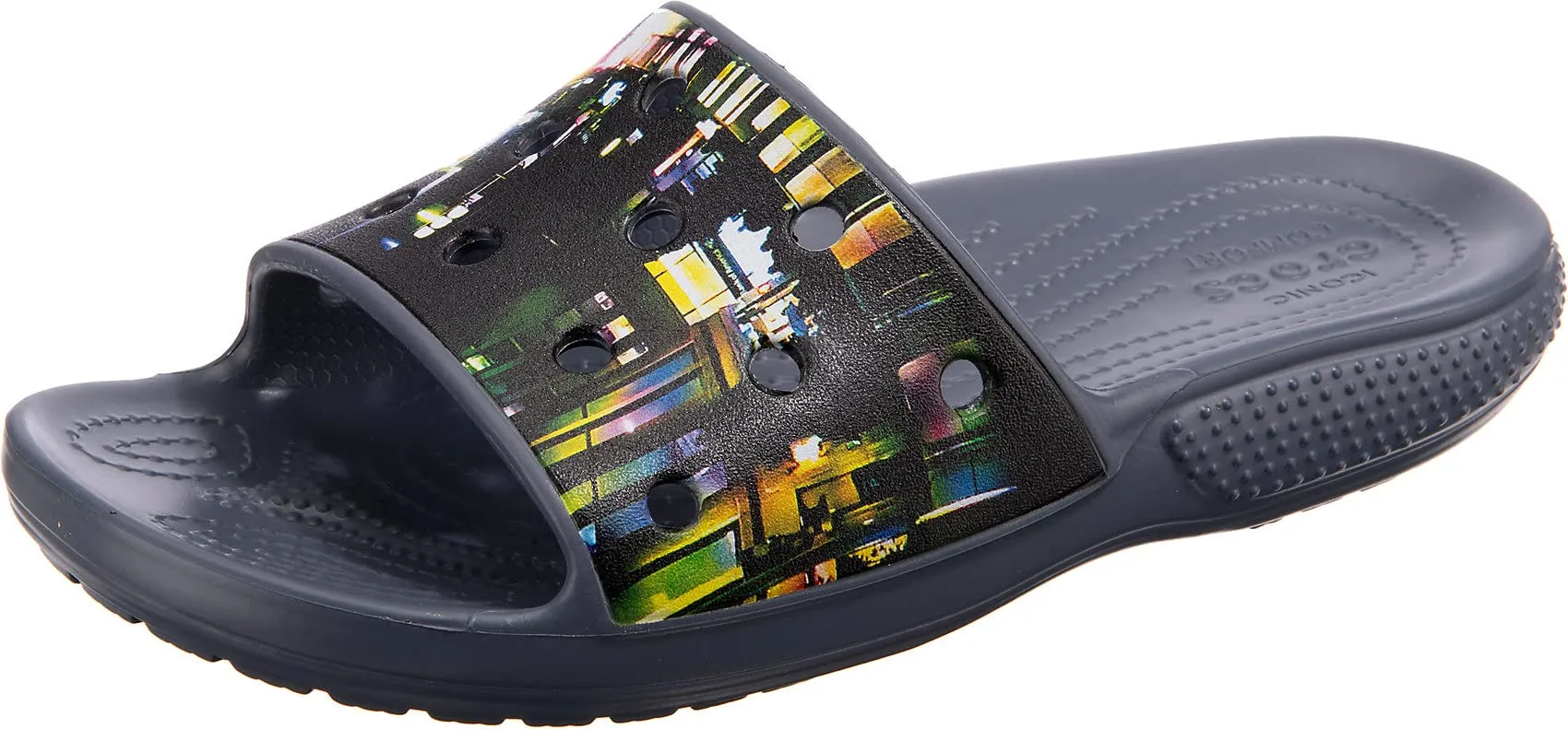 Crocs Unisex Adult Black/Multi Classic Slide 208471-0C4 M10W12