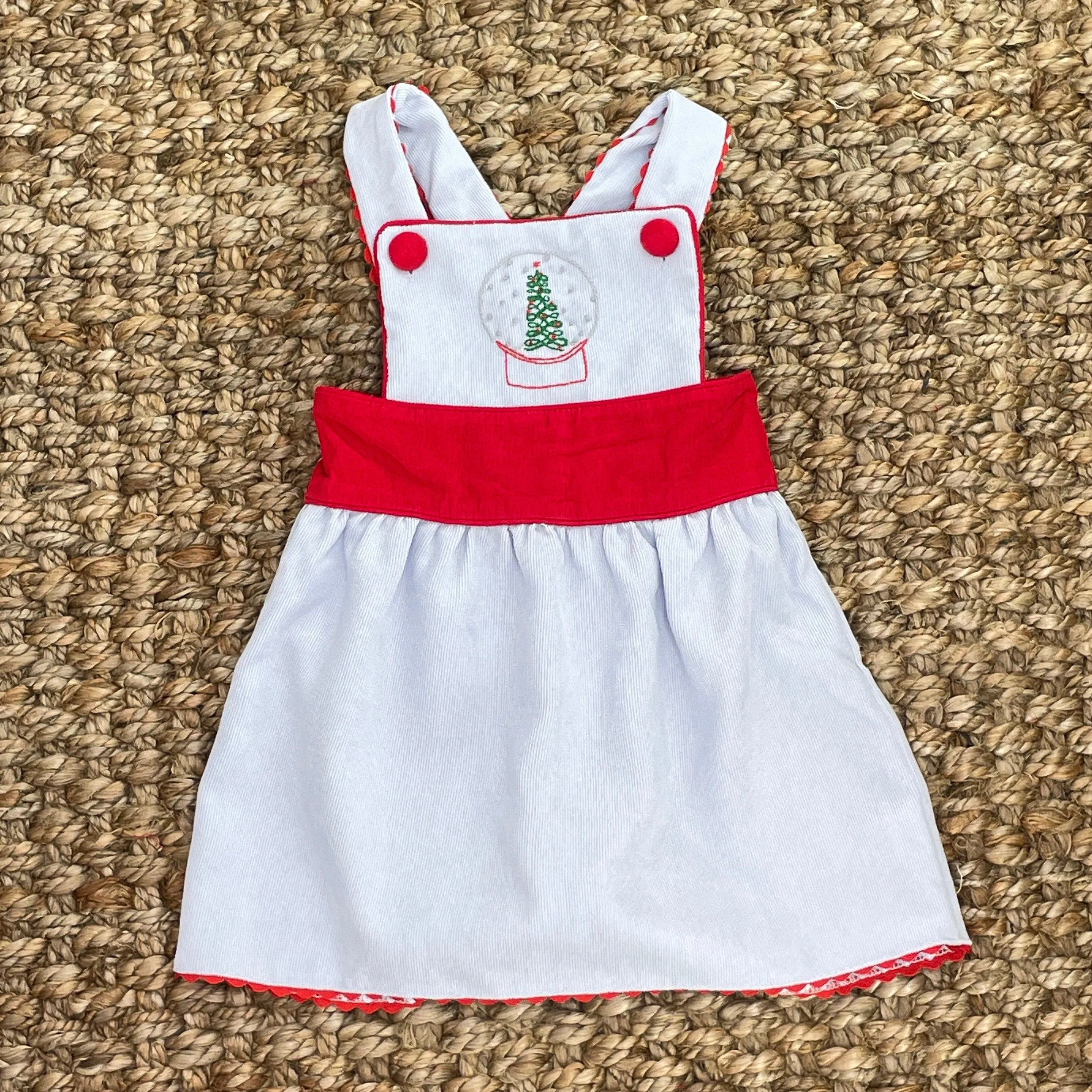 Embroidered Snow Globe Apron Dress