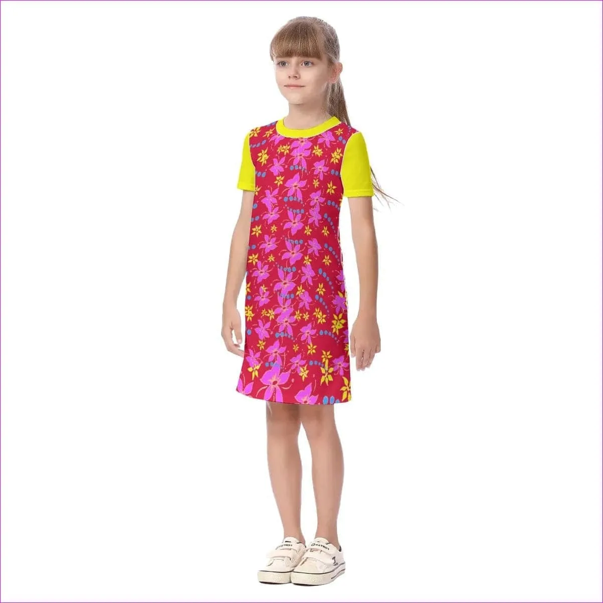 Floral Wear Kids Girls Short Sleeve Dress