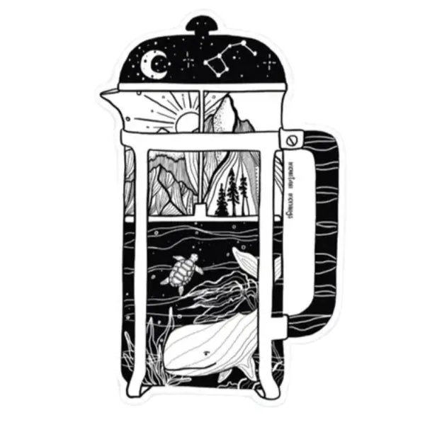 French Press Vinyl Sticker