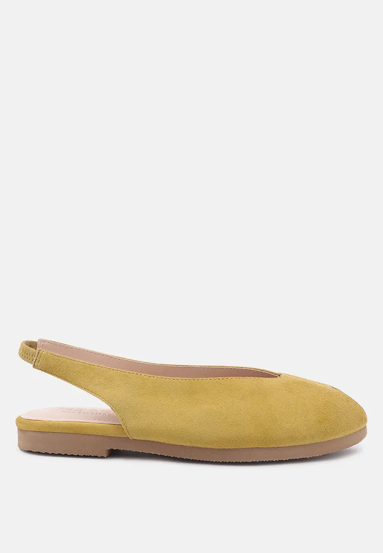 GRETCHEN Mustard Slingback Flat Sandals