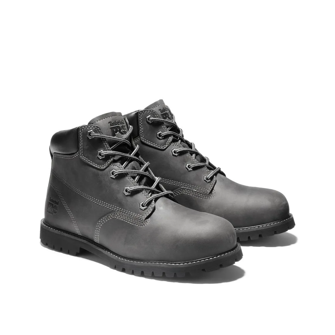 Black Gritstone 6-Inch Steel-Toe Work Boots with Enhanced Safety Features