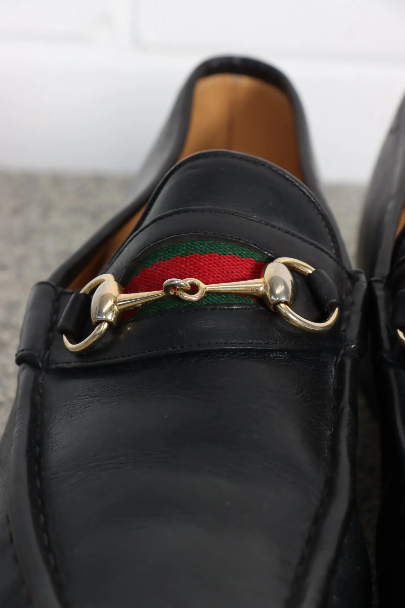 GUCCI Horsebit Green & Red Leather Loafers (M 45¼)