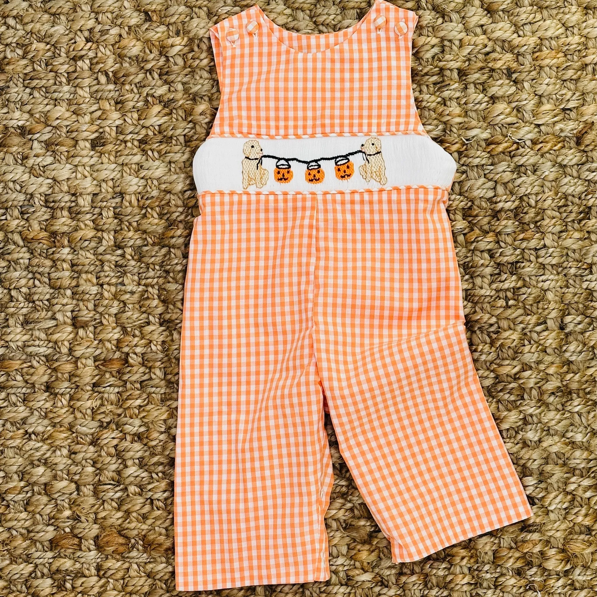 Halloween Smocked Puppy Longall