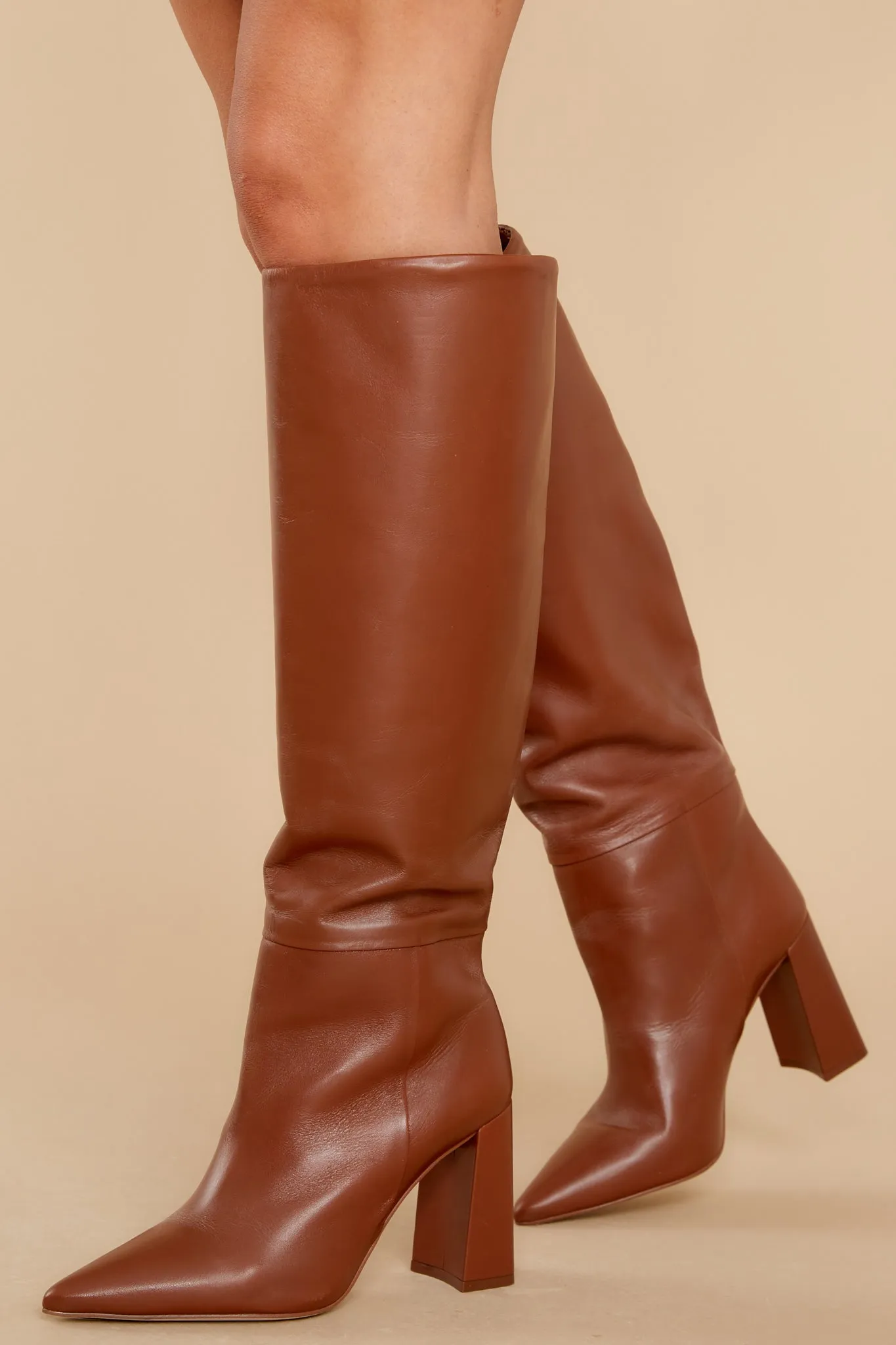 Handles Cognac Knee High Boot