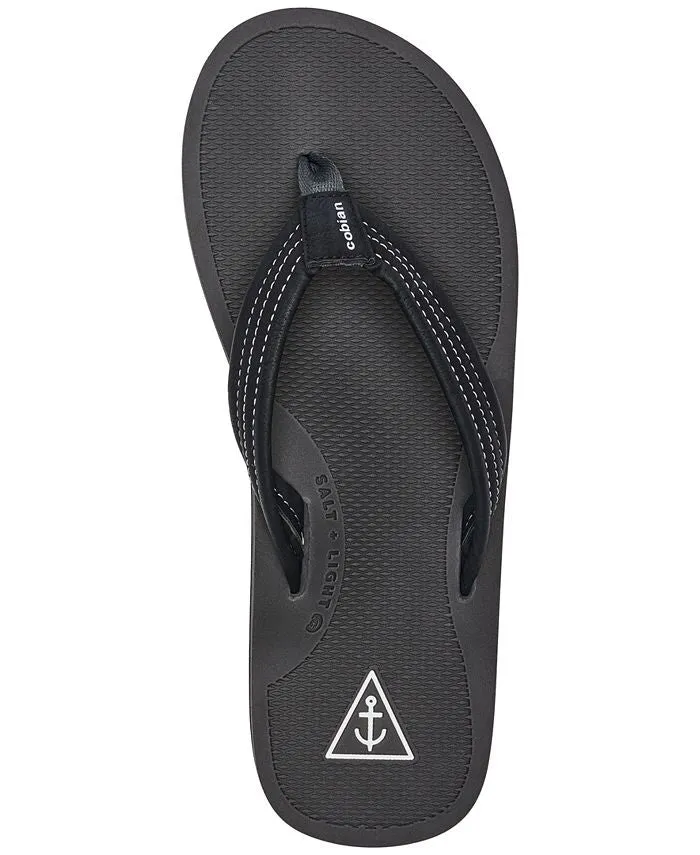 Hobgood Anchor Cobian Men's Waterproof Flip Flops, Black