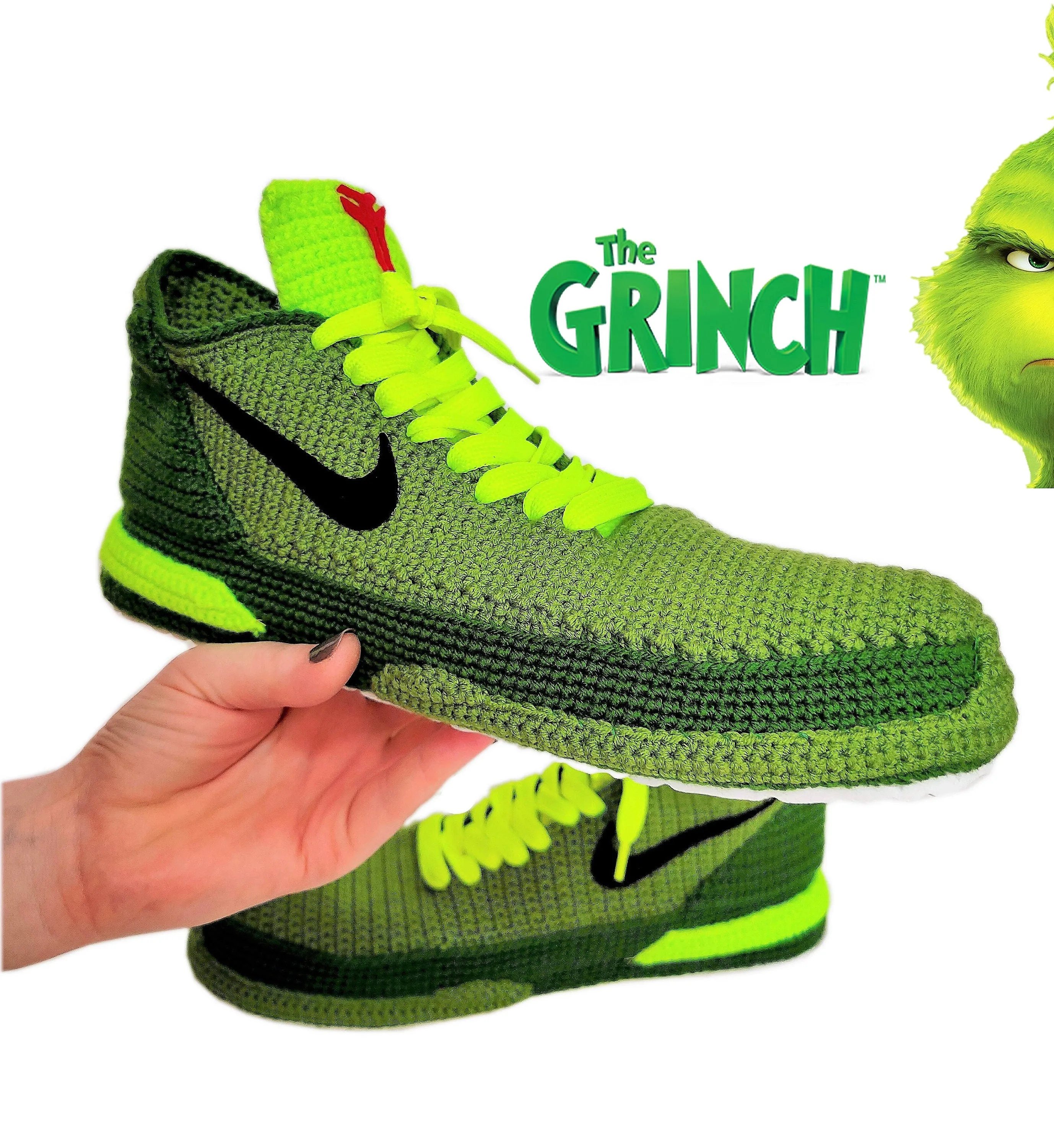 Kobe Bryant Grinch Green Christmas Slippers Custom Sneakers Protro Plush Shoes