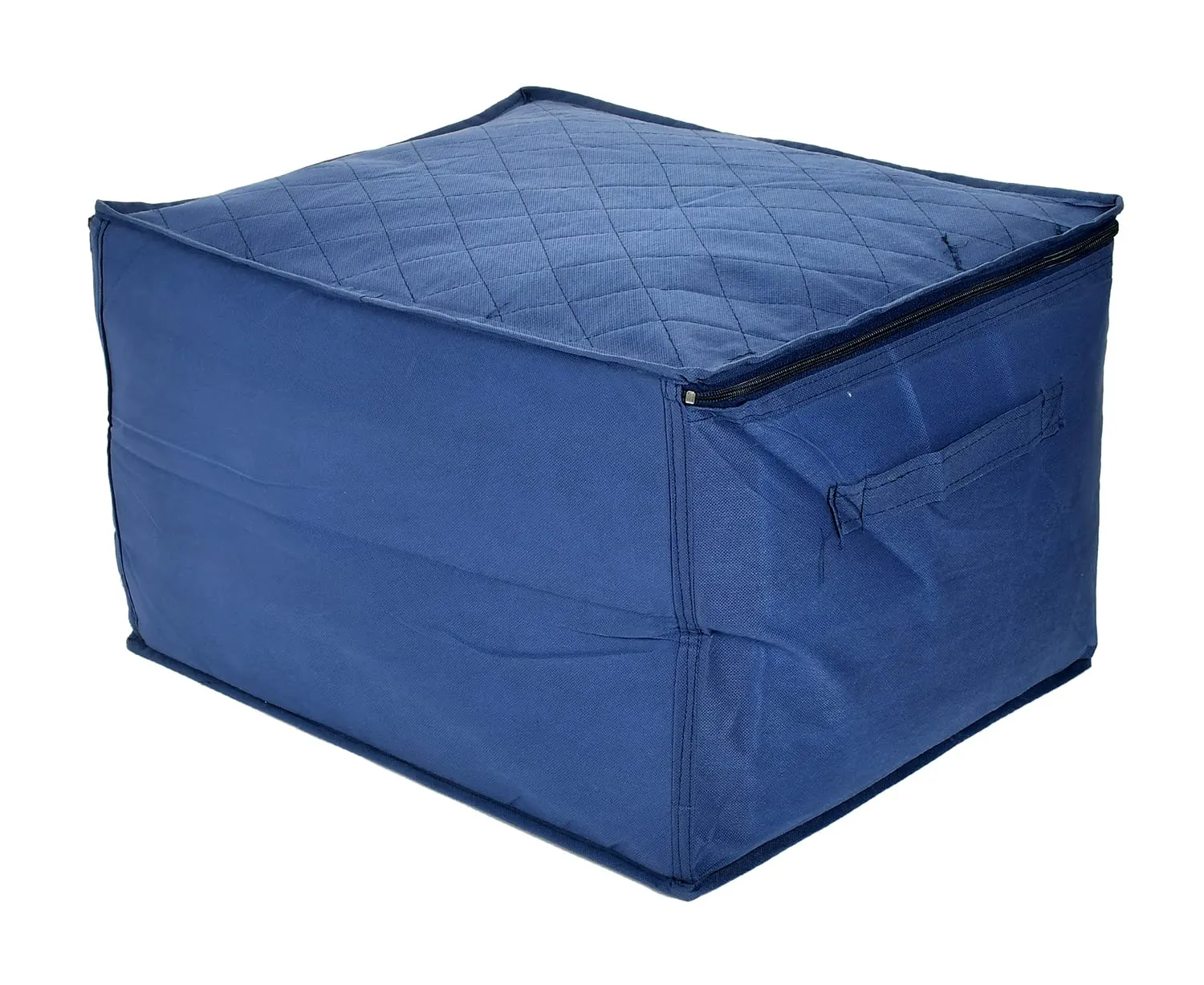 Kuber Industries Non-Woven Living Box, Underbed Storage, Cloth Storage Boxes for Wardrobe With Window Pack of 2 (Blue) 54KM4094