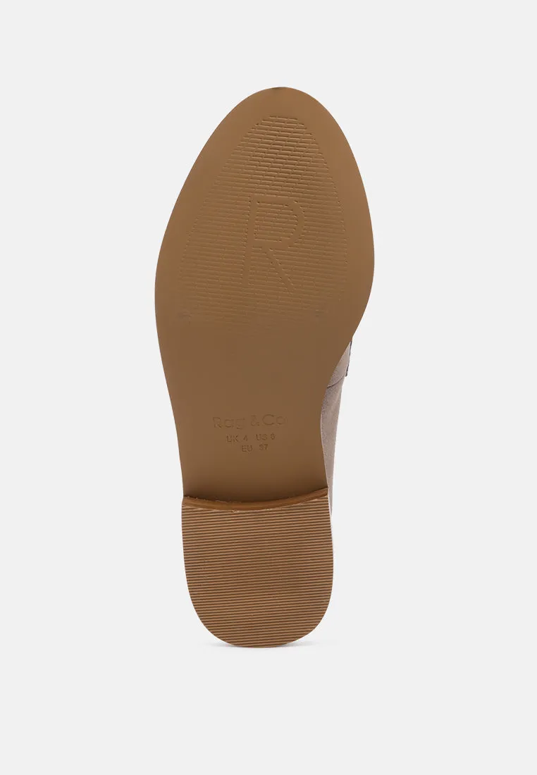 LENA Taupe Genuine Suede Mules