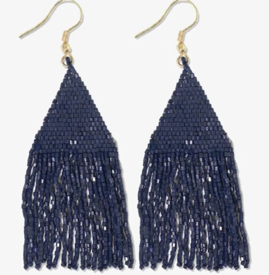 LEXIE Navy Fringe Earrings