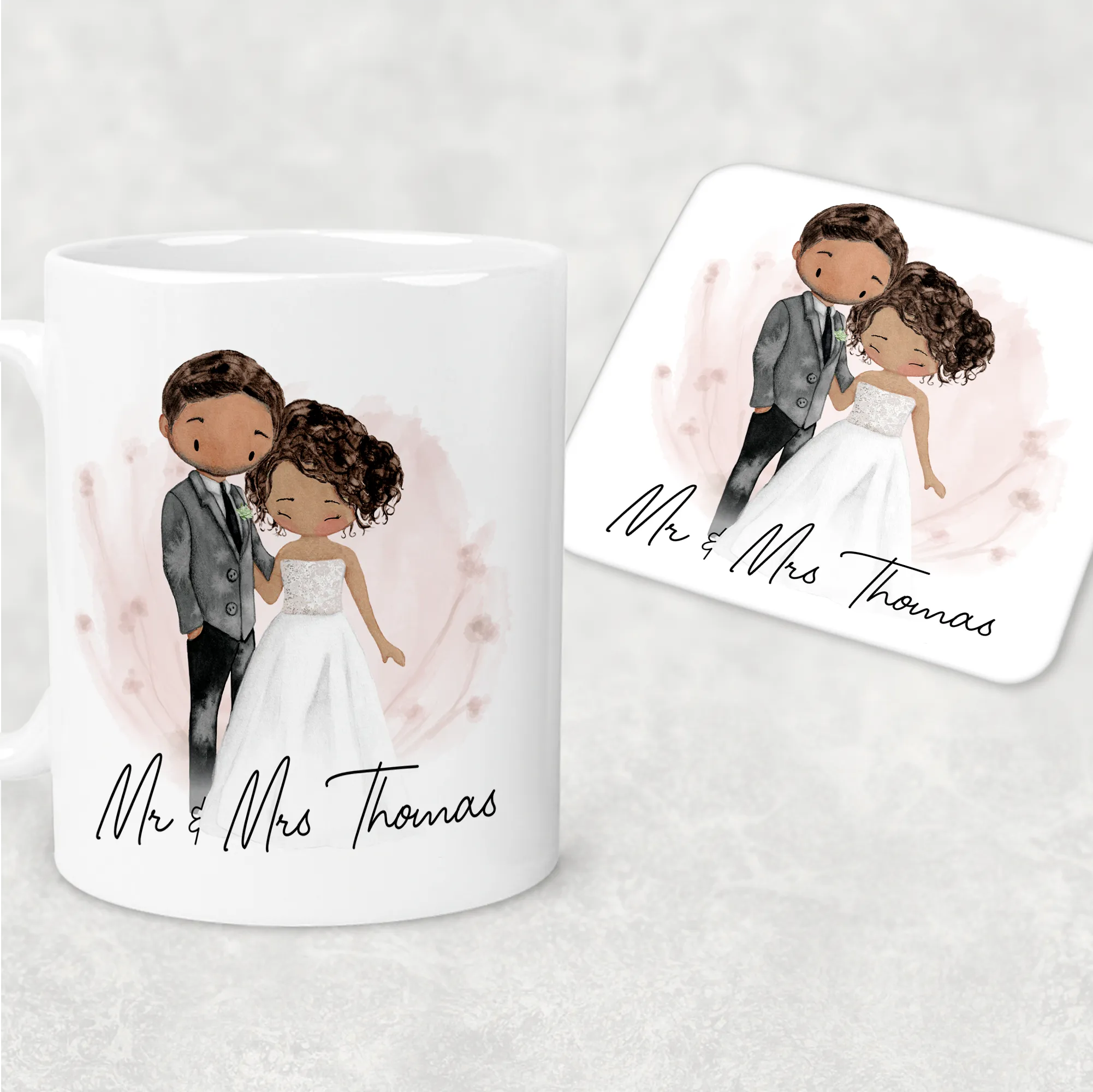 Mr & Mrs Wedding Couple Personalised Engagement Mug