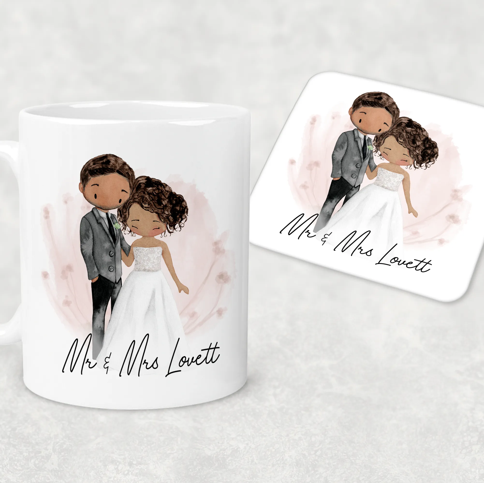 Mr & Mrs Wedding Couple Personalised Engagement Mug