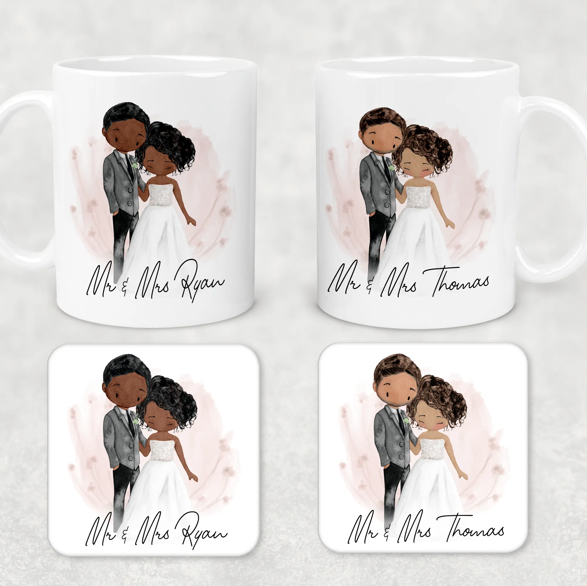 Mr & Mrs Wedding Couple Personalised Engagement Mug