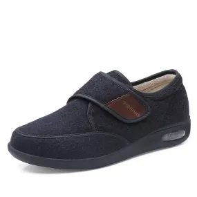 Owlkay Wool Upper Adjustable Velcro Easy Wear Shoes - NW013Y