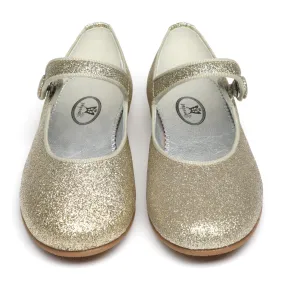 Platinum Glittery Flats