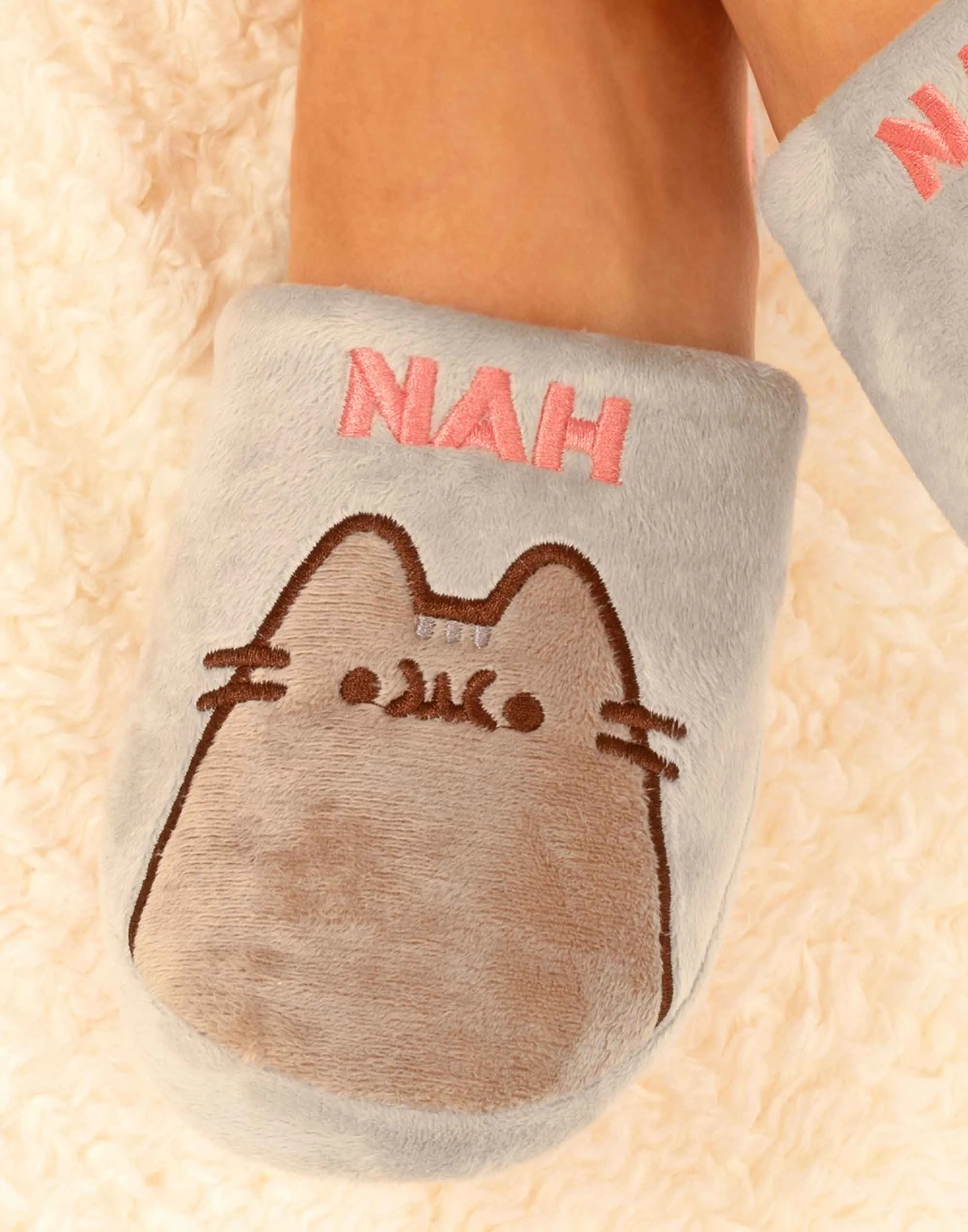 Pusheen The Cat 'Nah' Embroidered Ladies Slipper