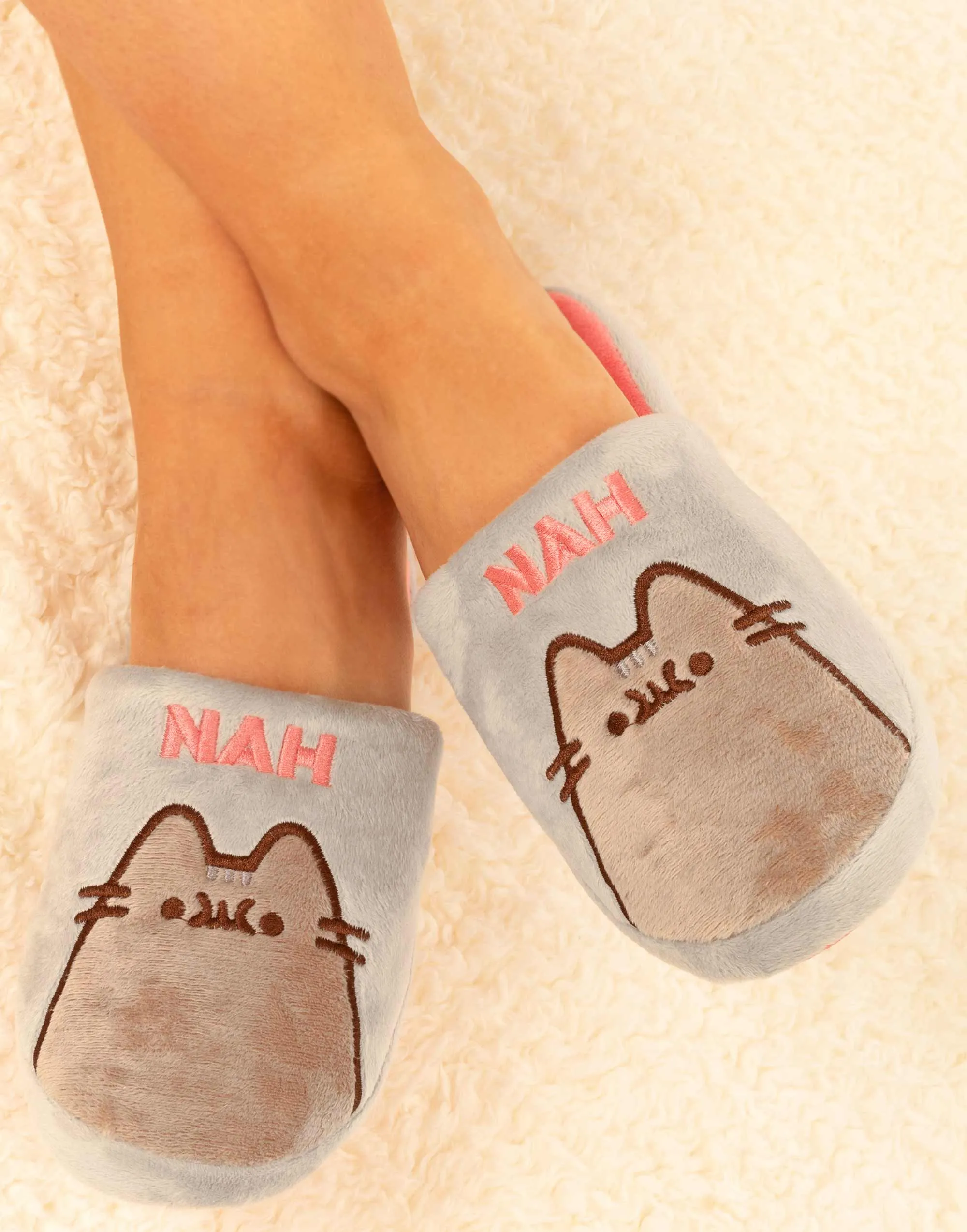 Pusheen The Cat 'Nah' Embroidered Ladies Slipper