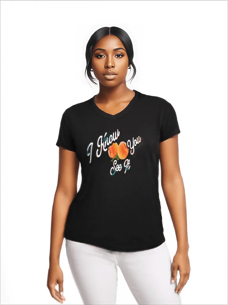 "I Know You See It" V-Neck Womens T-Shirt