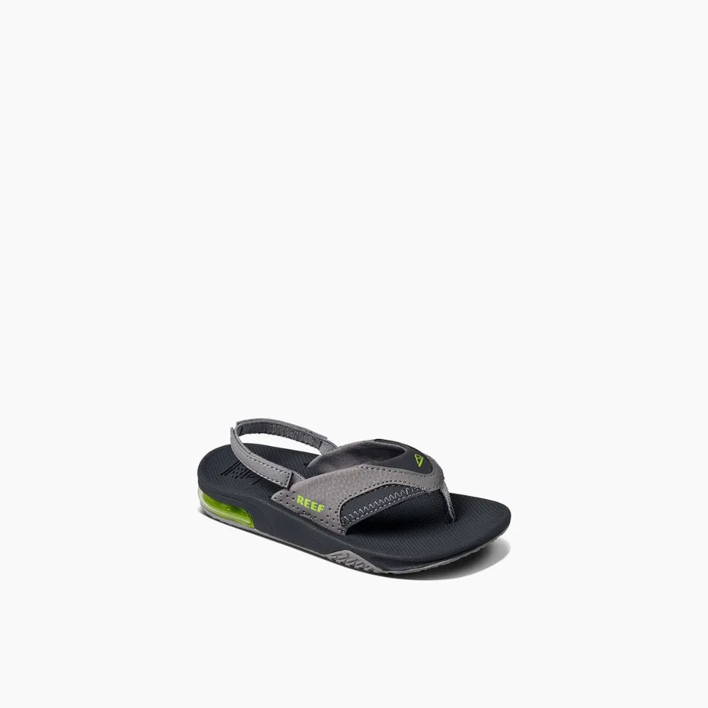 Reef Boys Fanning Flip Flop w/ Backstrap Grey / Volt