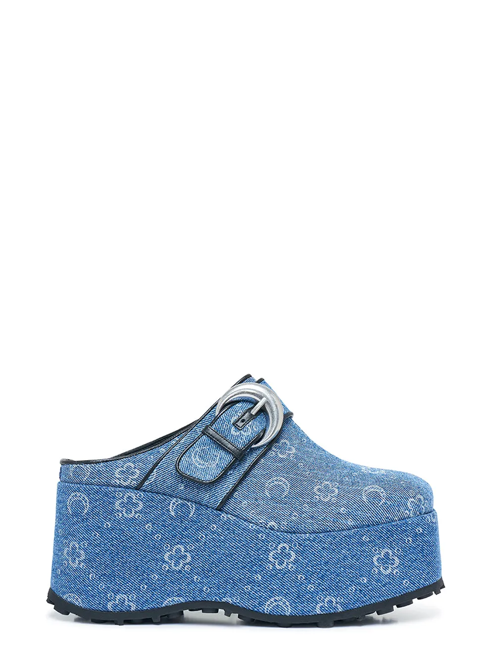 Regenerated Denim Moonogram Wedges