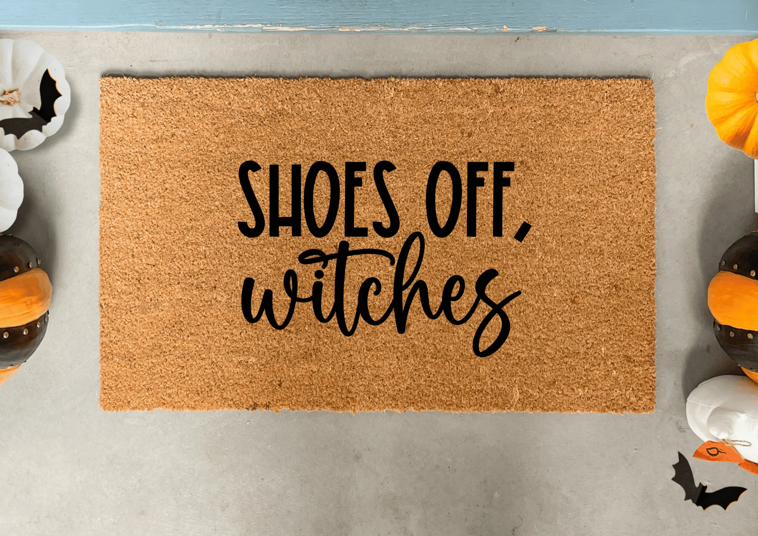 Shoes Off, Witches Outdoor Halloween Doormat