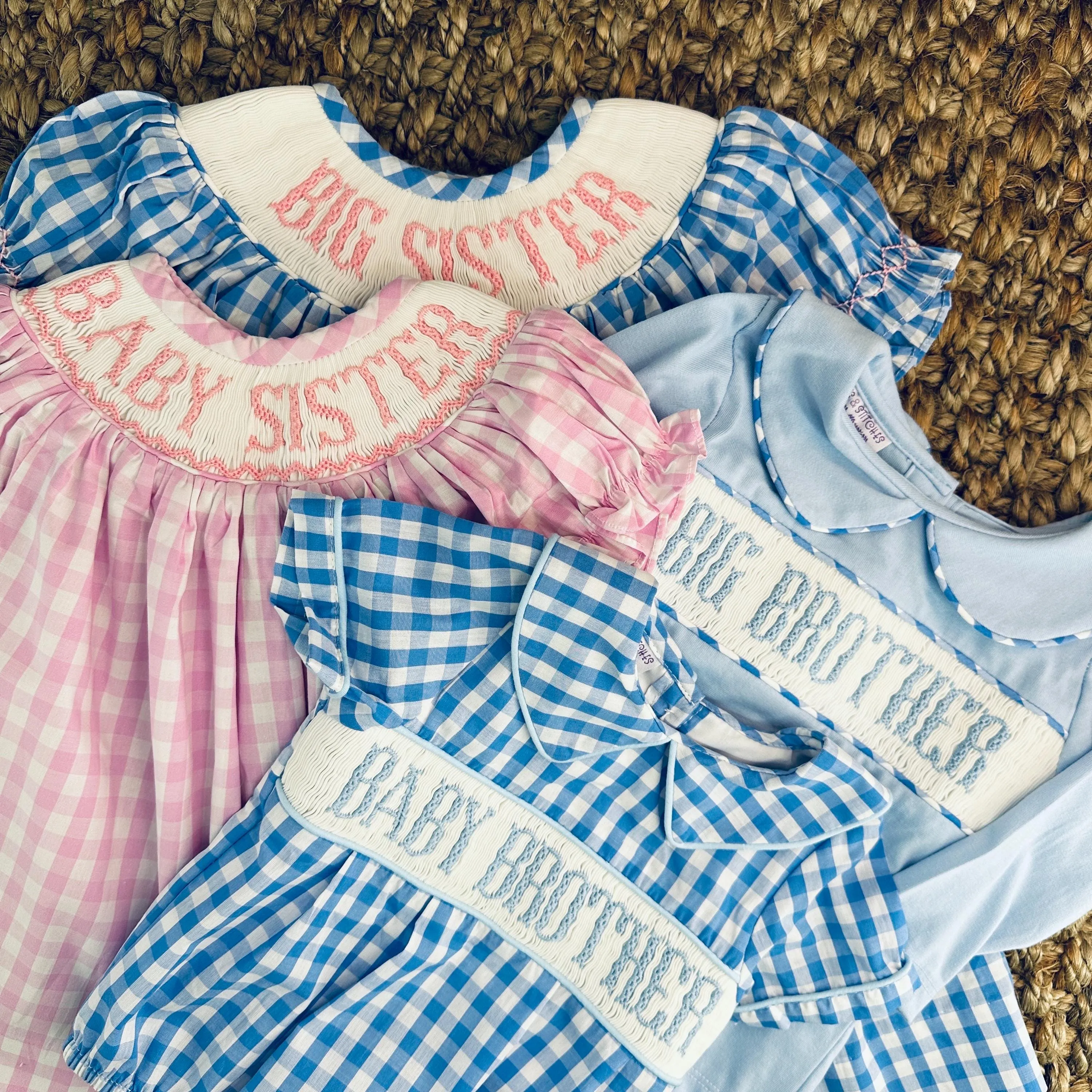 Smocked Big Sister Blue Gingham Dress