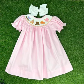 Smocked Thanksgiving Dress in Pink