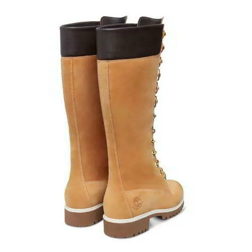 Timberland 14 Inch Tall Womens Ladies Waterproof Wheat Black Boots Size 4-8